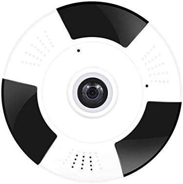 iHome Fusion Wireless Security Camera 1080P 2.0MP 360° Panoramic Wide Angle View Wireless Camera, Two-Way Audio Intercom, Night Vision, Motion Detection Ip Camera + Free 124GB Micro SD Card (White)