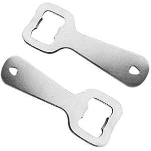 Ibili flessenopener, plat, 2-delig, staal, zilver, 10 x 5 x 2 cm, 2 stuks