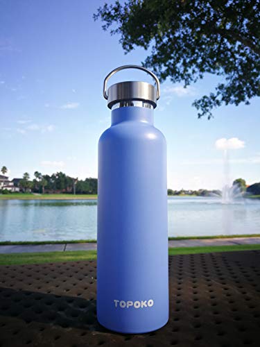 TOPOKO 25 oz Stainless Steel Vacuum Insulated Water Bottle, Keeps Drink Cold up to 24 Hours & Hot up to 12 Hours, Leak Proof and Sweat Proof. Large Capacity Sports Bottle