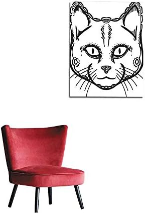 longbuyer Photo Wall Paper Hand Drawn Head of cat Mural 20"x24"