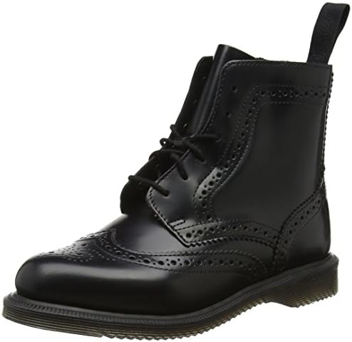 dr martens delphine brogue black leather lace up flat ankle boots