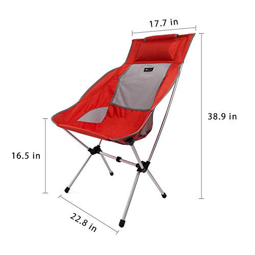 MOON LENCE Compact Camping Chair High Back Ultralight Portable Folding