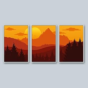 Framed for Living Room Bedroom Scenery Theme for x3 Panels