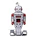 Wind Up Robot Toy Collectible Gift w/ Key Silver Grey