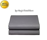 Elegant Comfort Luxury Ultra Soft Single Fitted Sheet High Quality Special Treatment Construction Deep Pocket up to 16 inch - King fitted sheet, Gray