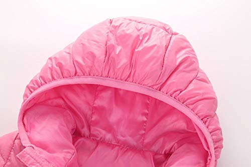 XILALU Baby Girl Boy Kids Light Down Jacket,Windproof Zipper Cable Hooded Coat Winter Warm Toddler Snowsuit(18M-8T)