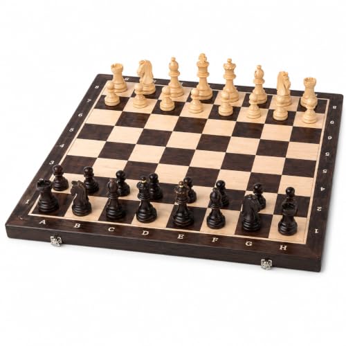Jogo de Xadrez Magnético em Madeira Dobrável Premium 29cm | Tabuleiro Portátil com Armazenamento Interno | Peças Magnéticas | Jogo de Estratégia para Crianças e Adultos.