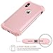 BENTOBEN Compatible with Phone Case iPhone Xs/iPhone X, Full Body Heavy Duty Shockproof Drop Protection 3 in 1 Hybrid Hard PC Anti-Slip Soft Rubber Bumper Protective Cover for Girls Women, Rose Gold