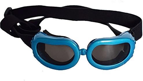 Dog Sunglasses, Doggy Goggles, Kromi UV Protection Doggie Dog Motorcycle Goggles Eyewear Pet Sunglasses for Small Medium Large Dogs (Blue, Small)