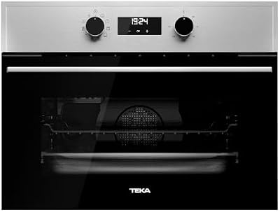 HSC 635 P S - Horno Compacto Pirolítico Multifunción de 45 cm, Sistema de Limpieza con HydroClean PRO, 8 Funciones de Cocinado, Touch Control, Calentamiento Rápido, Color Acero Inoxidable