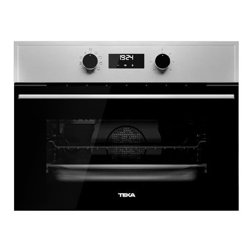HSC 635 P S - Horno Compacto Pirolítico Multifunción de 45 cm, Sistema de Limpieza con HydroClean PRO, 8 Funciones de Cocinado, Touch Control, Calentamiento Rápido, Color Acero Inoxidable