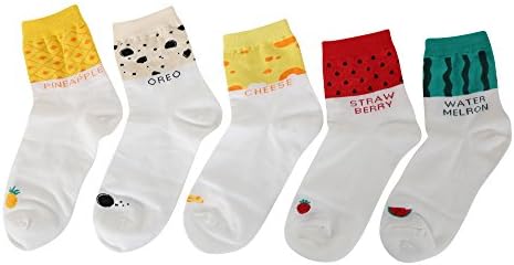 HelloClaire Premium Super Cute Food Themed Socks Selection Made in Korea (Fruit Set of 5)