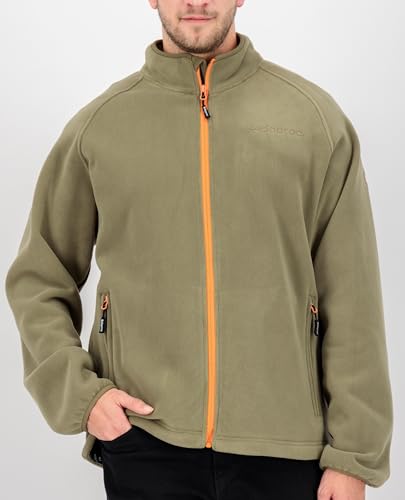 Deproc Active Herren Mit Stehkragen Übergangsjacke Windbreaker Polarfleece Wawa Bay Fleecejacke, Olive, XL EU
