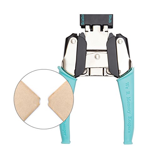 Crop-A-Dile Corner Chomper - Stub & Scallop Punch by We R Memory Keepers | Blue Comfort Handle