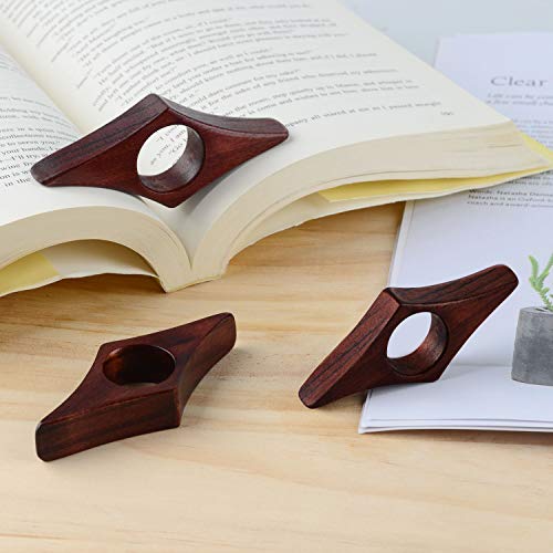 Sunshane 3 Packs Book Page Holder Walnut Color Thumb Bookmark Book Reading Accessories Gifts for Readers, Book Lovers, Bookworm, Literati (Walnut, 3pcs Set-Small/Medium/Large) - Thumbnail 4