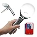 HONWELL Magnifying Glass with Light, LED Illuminated Hand Held Lighted Magnifying Glasses for Close Work, Reading, Strong 3X 5X Hands Free Large Magnifier, Purse Pocket Small Magnifying Glass