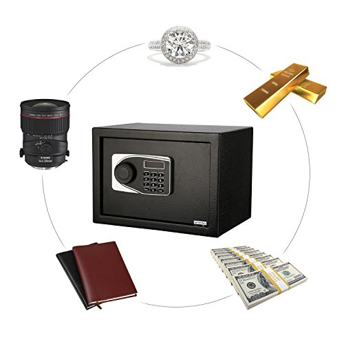 Homevol Home Security Digital Electronic Safe Box Case with LED Screen & Keys,0.5 Cubic Feet,Money Jewelry Valuables Storage Box