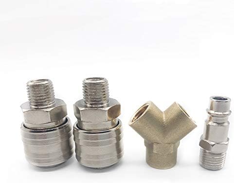 Airline Euro 3 Way Quick Release 1/4" Air Line Hose Splitter Connector Airline Coupling for Compressor Air Hose