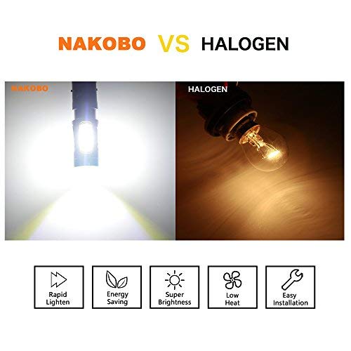 NAKOBO [2 peices] P21W Super Bright Turn Signal Light BA15S 1156 COB Car LED Bulb Tail Light Back Up Reverse Rv lights