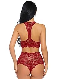 Conjunto de lencería de cintura alta para mujer con sujetador sexy y bralette de encaje