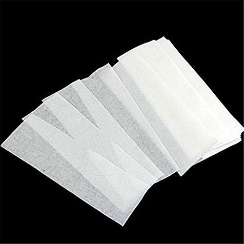 MISMXC 100 Pcs Professional Facial & Body Hair Removal Wax Strips Paper Depilatory Nonwoven Epilator Salon Spa (100 Sheet/Pack)