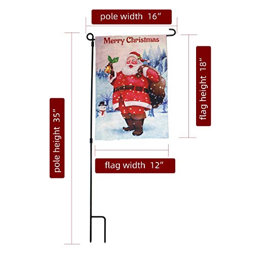 GrainBuds 2 Packs Garden Flag Poles, Garden Flag Stand for 12x18 Inches Flags, Yard Decor(Poles and Flags, 2 Packs)