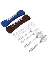 Sunwinc Juego de 6 utensilios de acampada de acero