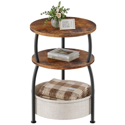 Yuede Round Side Table Storage Basket