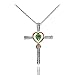 Xingzou Women Cross Pendant Necklace Infinity and Love,Green Heart Crystals,Best Gift Jewelry