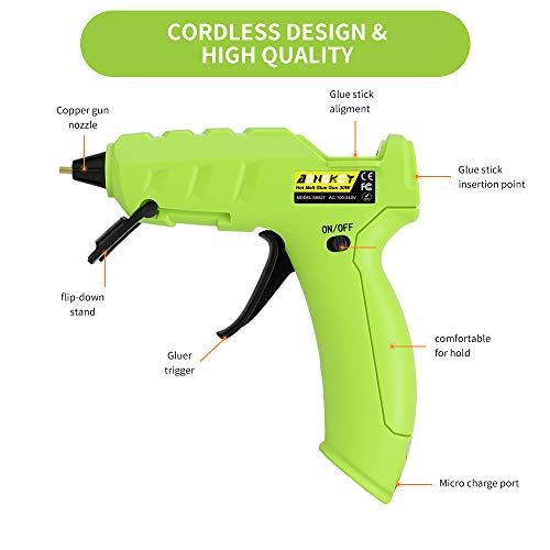Cordless Hot Glue Gun,AONOKOY 30W USB Rechargeable Anti-Drip Mini Melt Glue Gun Kit with 30pcs Glue Sticks for DIY Arts&Crafts,Home Quick Repair,Festival Decoration