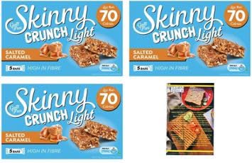 Skinny Crunch Bars Light Salted Caramel x3 Packs with Kitchenfella Healthy Challenge