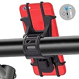 APzek Bike Phone Mount, Adjustable Phone Holder for Bike, Silicone Motorcycle Bicycle Phone Mount for All 4-6 Inch Smartphones, 360° Rotation