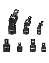 Casoman Juego completo de 7 piezas de juntas y adaptadores universales de impacto para conversiones de controladores de impacto y accesos difíciles de alcanzar, 1/4 pulgadas, 3/8 pulgadas y 1/2 pulgadas, Cr-V.