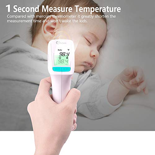 Non Contact Forehead Thermometer for Adults Baby，Infrared No Touch Digital Thermometer for Kids Infant Humans with Fever Alarm, Accuracy Instant Readings and LCD Display