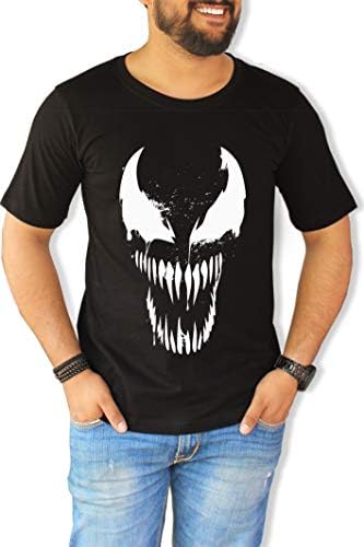 URIO Printed Cotton Designer t-Shirt: Venom face