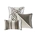 Madison Park Amherst Faux Silk Comforter Set-Casual Contemporary Design All Season Down Alternative Bedding, Matching Shams, Bedskirt, Decorative Pillows, Cal King(104