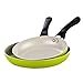 Cook N Home 8 and 9.5-Inch Nonstick Ceramic Coating Saute Fry Pan Set, Green