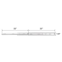 Friho 5 Pair of 22 Inch Hardware Ball Bearing Side