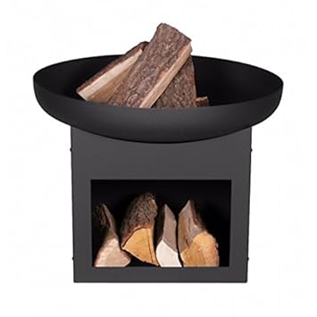 Farmcook Ohio Fire Pit With Log Storage Amazon Co Uk Garden
