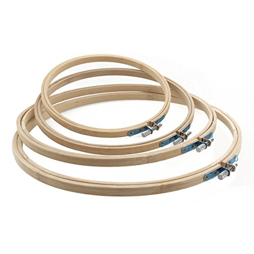 Pixnor 4pcs 17 20 23 26cm tambour embroidery bamboo cir…