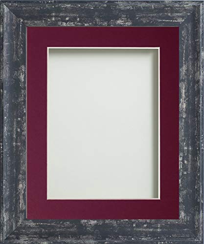 Frame Company Lynton Coal Photo Frame with Plum Mount, 16x12 for 14x10 inch, fitted with perspex