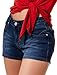 LE3NO Womens Stretchy Vintage Distressed Denim Jean Shorts with Pockets