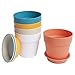 Axe Sickle 4 Inch Colorful Plastic Planter, Indoor Flower Pot, Mini Plastic Flower Seedling Nursery Pot, Garden Plant Pot Home Decoration, Flower Pot with Pallet 5 Pcs.