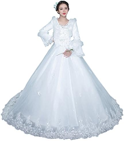 Peacock Princess Empire Winter Bridal Dress Full Sleeves Wedding Gown Plus Size