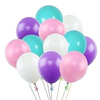 K KUMEED Unicorn Balloons White Purple Pink Blue Assorted Latex Balloons for Birthday decorations Baby Shower Party Supplies (100 Pcs)