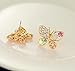 Gleader Fashion Multicolour Rhinestone Butterfly Retro Ear Studs Earrings 1 Pair
