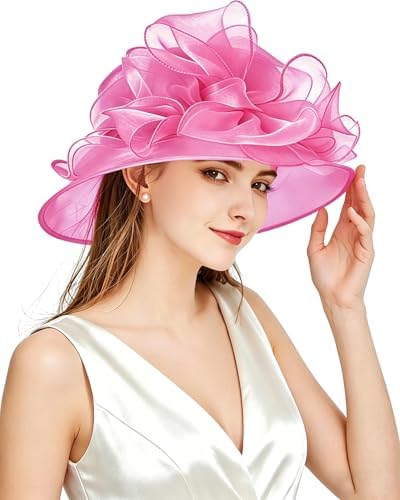 Women\'s Organza Fascinator Bridal Hat Casual Church Wedding Accessory Z&X Organza Church Wedding Hat Bow Flower Fascinator Hairpin  main image 2