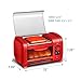 Elite Cuisine EHD-051R Hot Dog Toaster Oven, 30-Min Timer, Stainless Steel Heat Rollers Bake & Crumb Tray, World Series Baseball, 4 Bun Capacity, Red