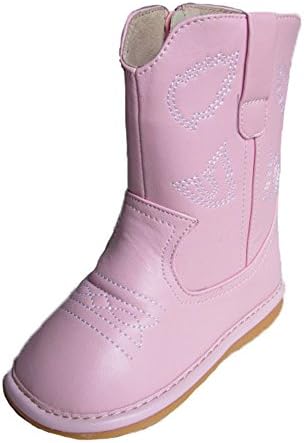 Toddler Light Pink Leather Cowgirl Boots