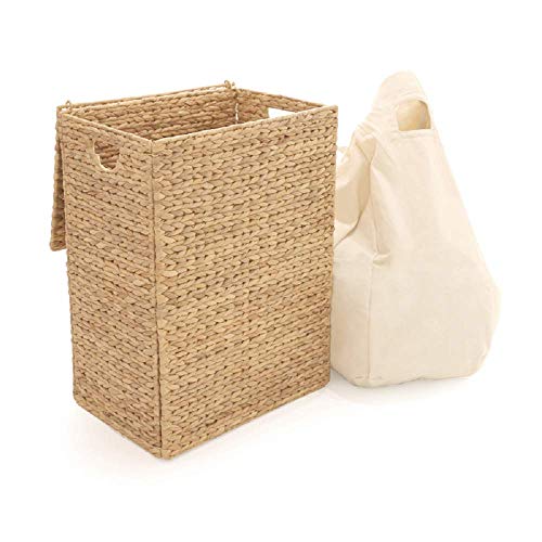 Seville Classics Foldable Water Hyacinth Portable Laundry Hamper, Basket - //medicalbooks.filipinodoctors.org